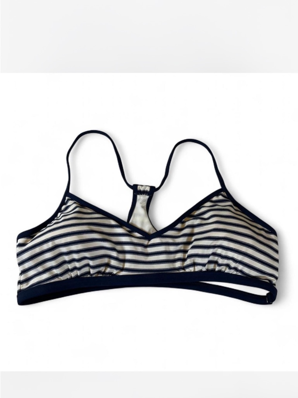 Carve Designs Women's Navy‎ Dash Stripe Stinson Bikini Swim Top Size L